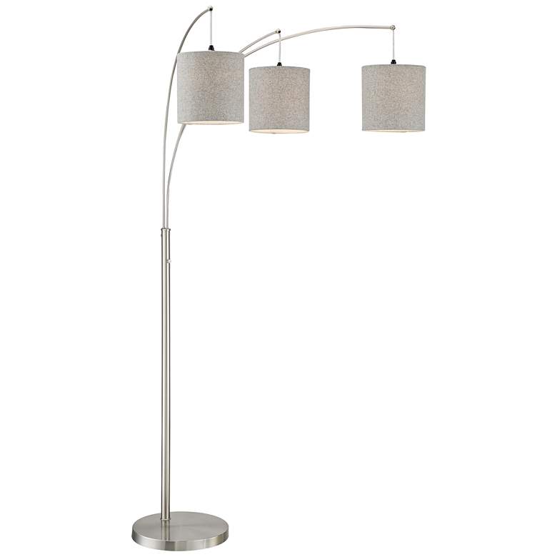 Norlan Brushed Nickel 3-Light Arc Floor Lamp