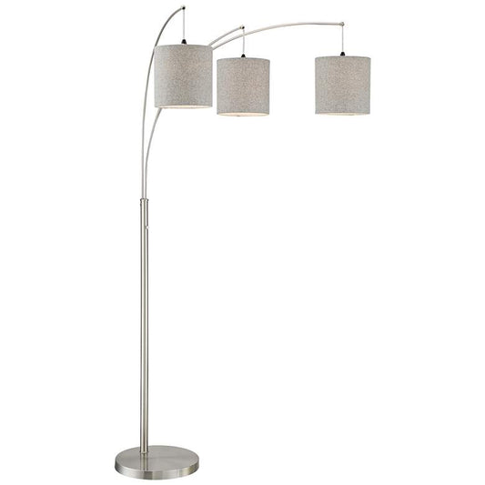 Norlan Brushed Nickel 3-Light Arc Floor Lamp