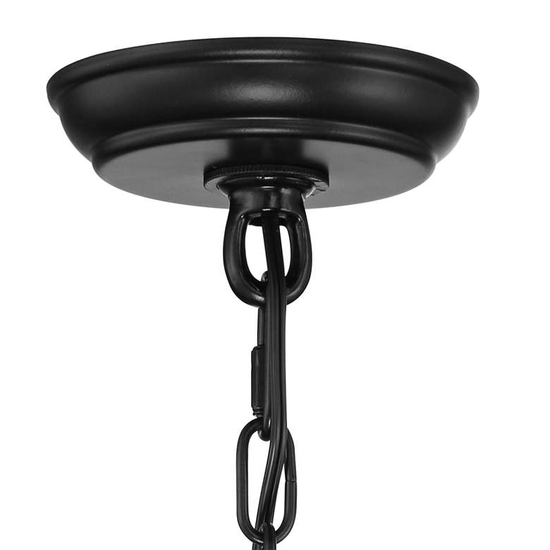 North House 17" High Matte Black and Glass Outdoor Hanging Light