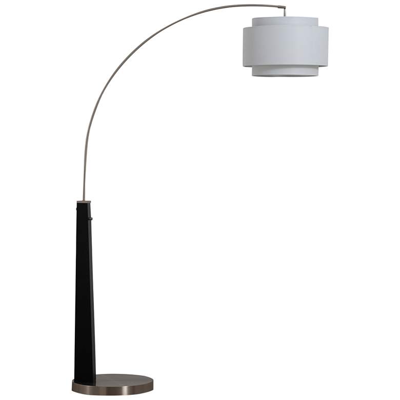 Nova Coronado Satin Nickel and Black Arc Floor Lamp