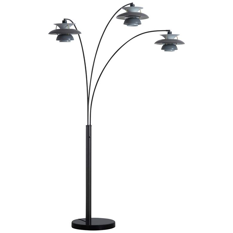 Nova Palm Springs Gunmetal 3-Light Arc Floor Lamp