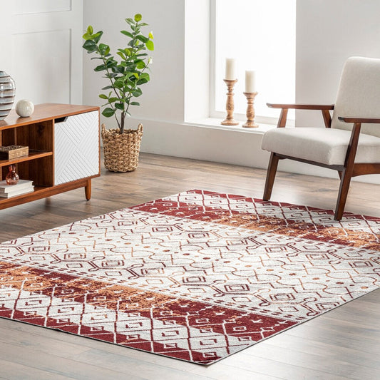 Audrey Machine Washable Geometric Moroccan Area Rug