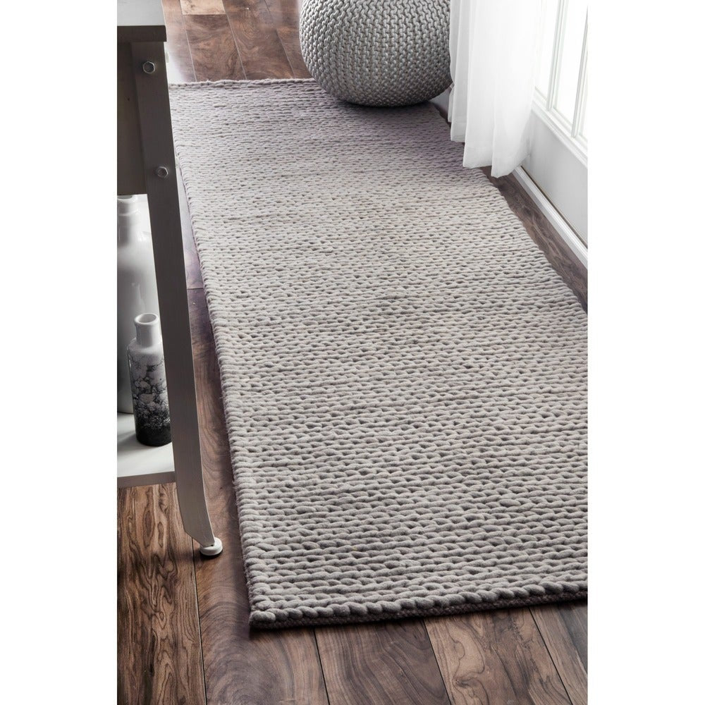 Handmade Braided Wool Grey Area Rug – Joanna Home
