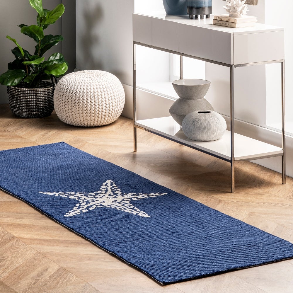 Coastal Blue Handwoven Indoor/Outdoor Rug