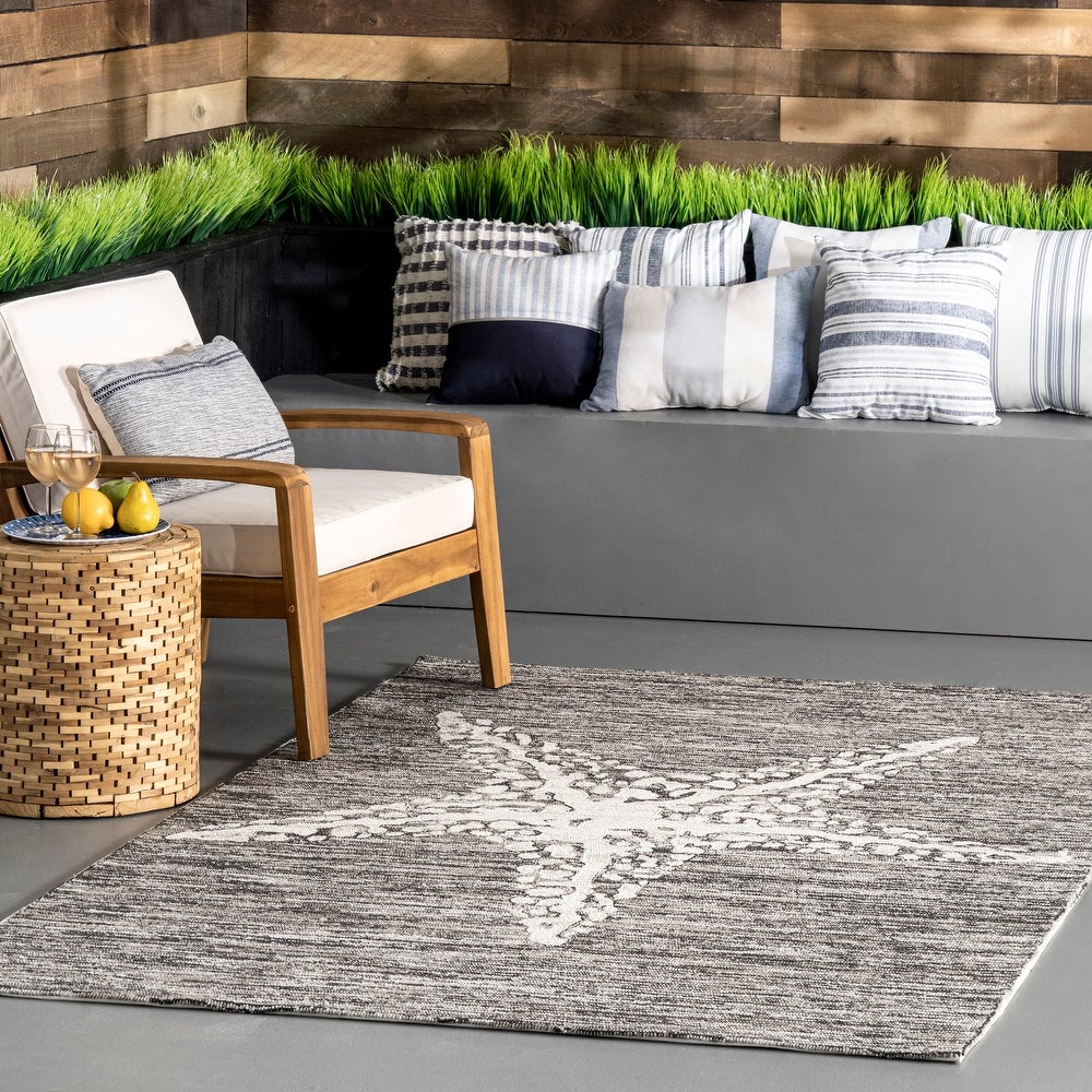 Handmade Indoor/ Outdoor Coastal Starfish Soft Area Rug