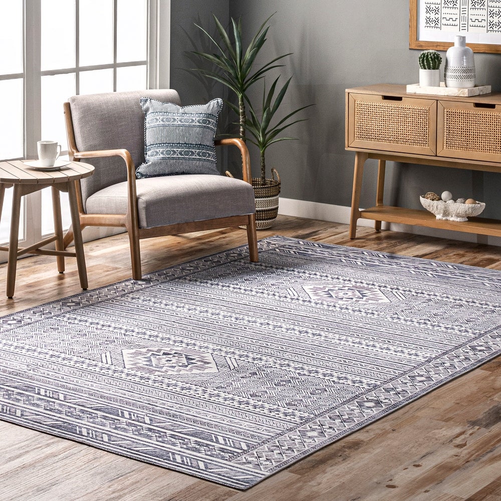 Jenine Southwestern Machine Washable Area Rug