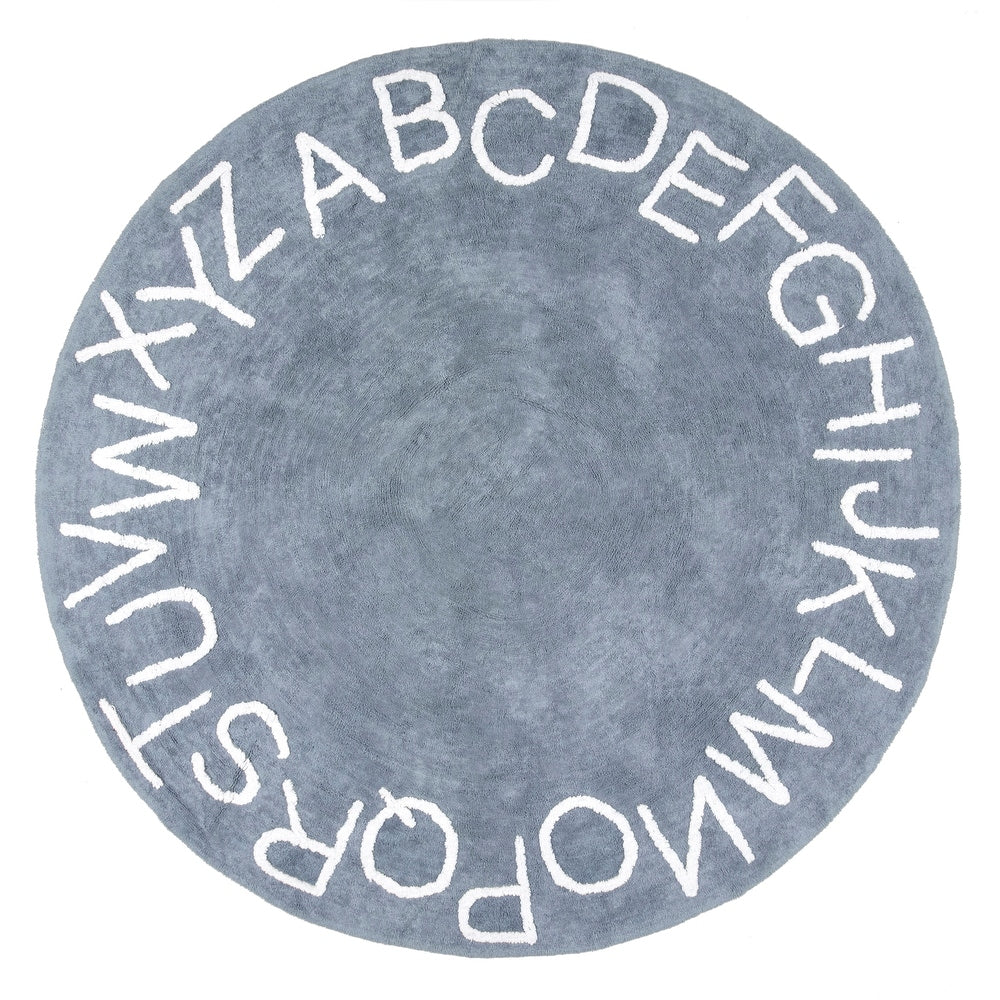 Kids Washable Round Alphabet Rug