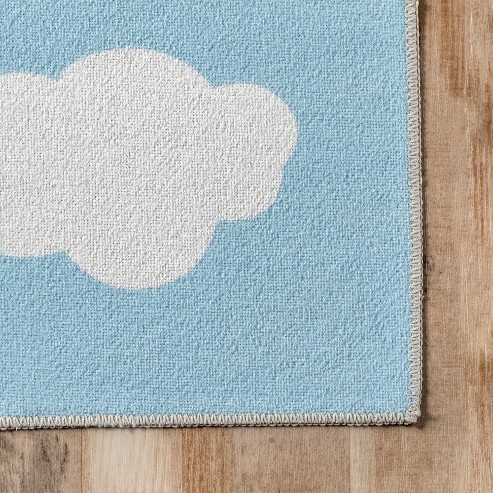 Lilia Machine Washable Kids Cloud Area Rug