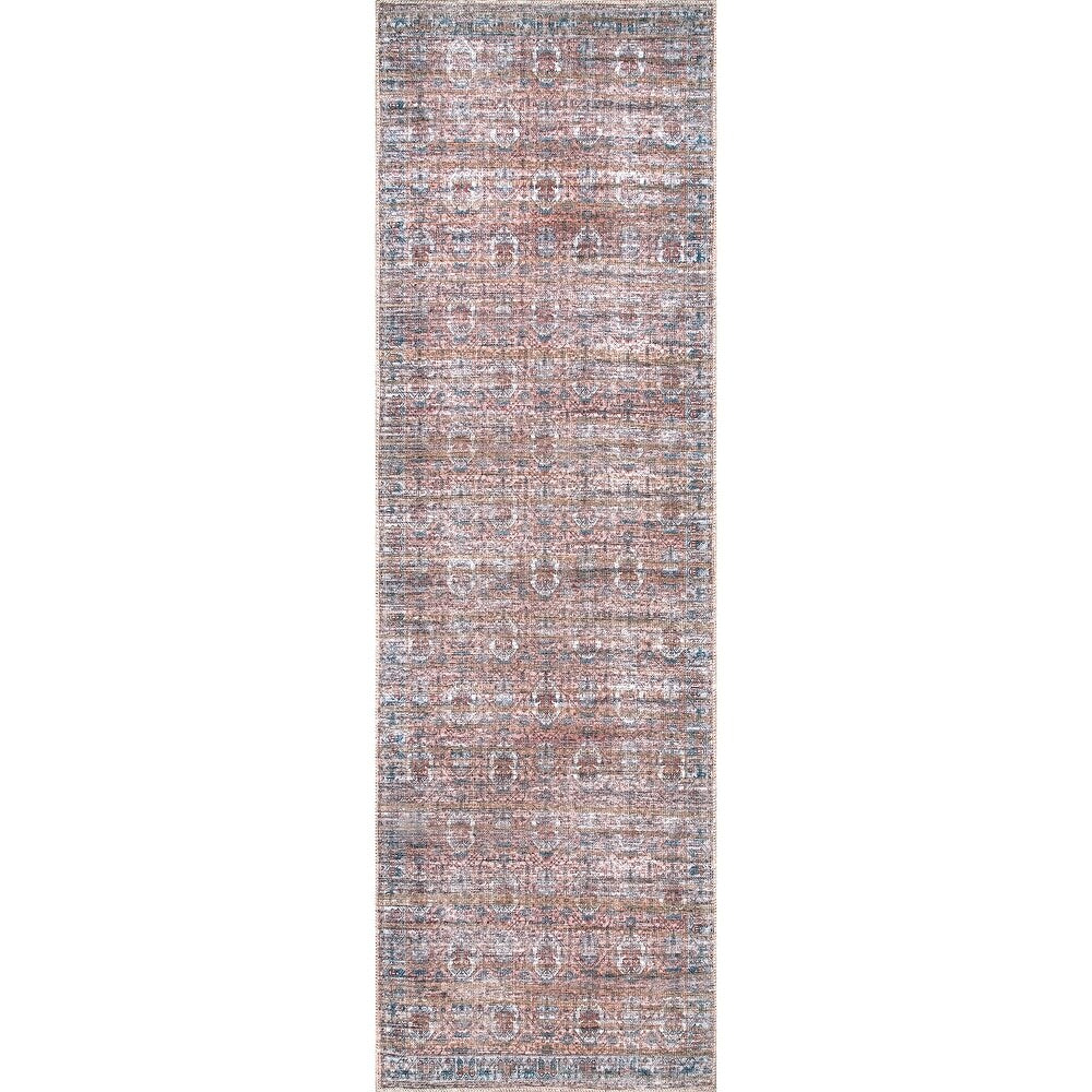 Marilyn Machine Washable Distressed Persian Border Area Rug