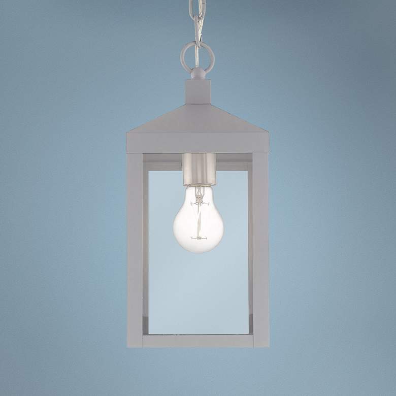 Nyack 6 1/4"W Nordic Gray Outdoor Lantern Mini Pendant Light