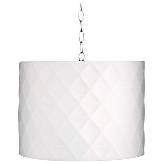 Off-White Diamond 15" Wide Brushed Nickel Pendant Light