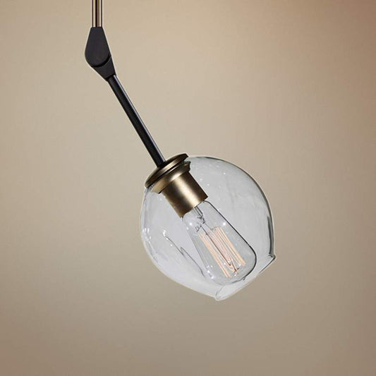 Organic 6 1/4" Wide Black and Vintage Brass Mini Pendant