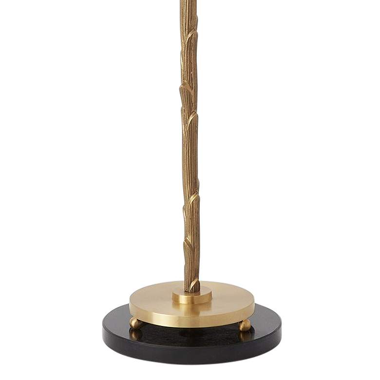 Organic Antique Brass and Black Stem Floor Lamp