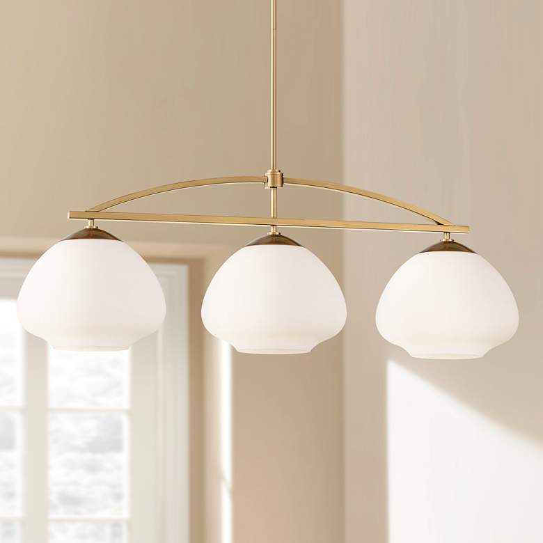 Orilla 42 1/4" Wide Warm and Opal Glass Island Pendant Light