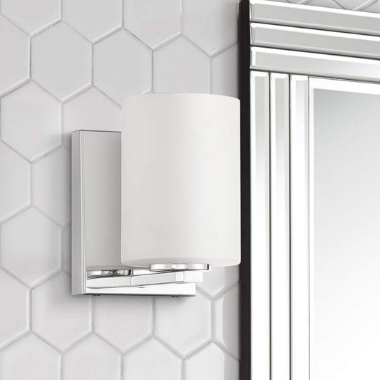 Oslo 6 1/4" High Chrome Metal LED Wall Sconce