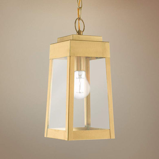 Oslo 6 1/4"W Satin Outdoor Lantern Mini Pendant Light