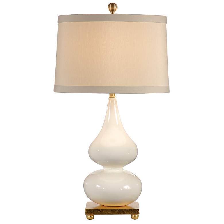 White Pinched Porcelain Vase Table Lamp