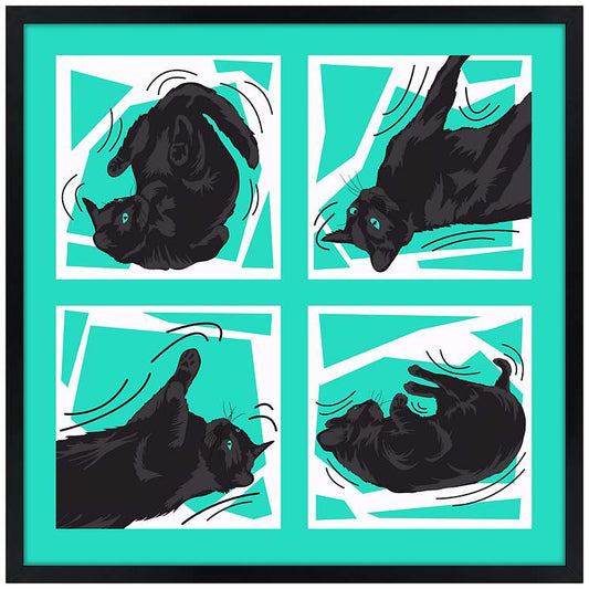 Kinetic Cat Teal Wall Art