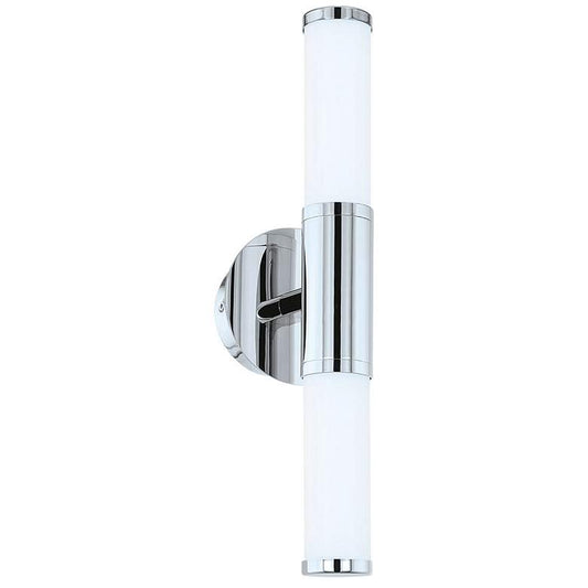 Palmera 1 - 2-Light LED Vanity Wall Light - Chrome - Opal Glass