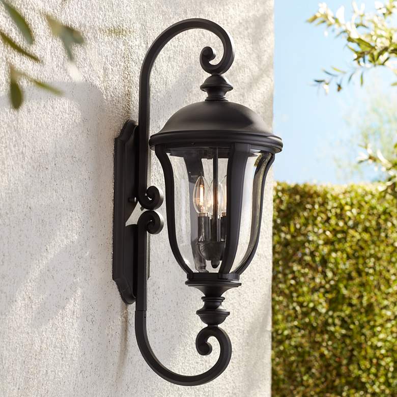 Park Sienna 27" High Black Double Arm Outdoor Wall Light