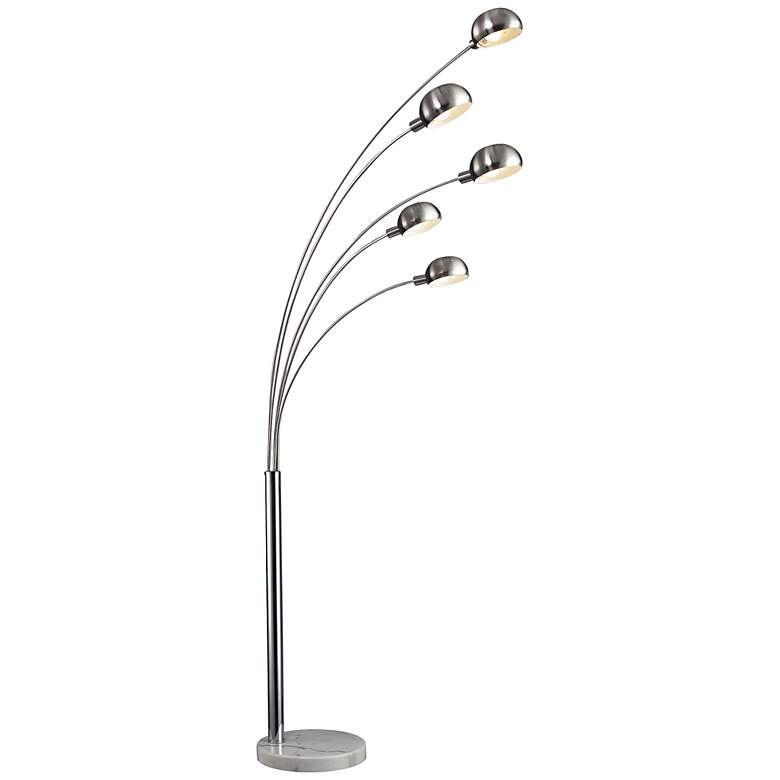Penbrook Chrome Arc Floor Lamp with Marble Base