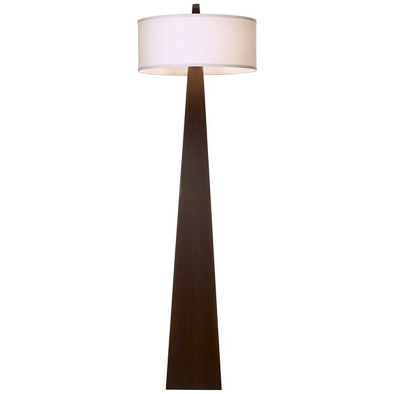 Pillar Walnut Wood Modern Floor Lamp