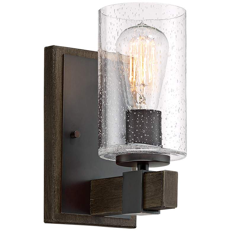Poetry 9" High Seedy Glass Grain Accent Wall Sconce