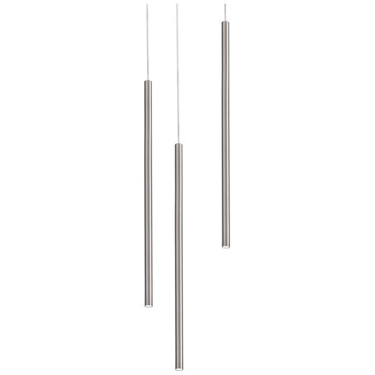 Point - LED 3-Point Pendant - Satin Nickel Finish