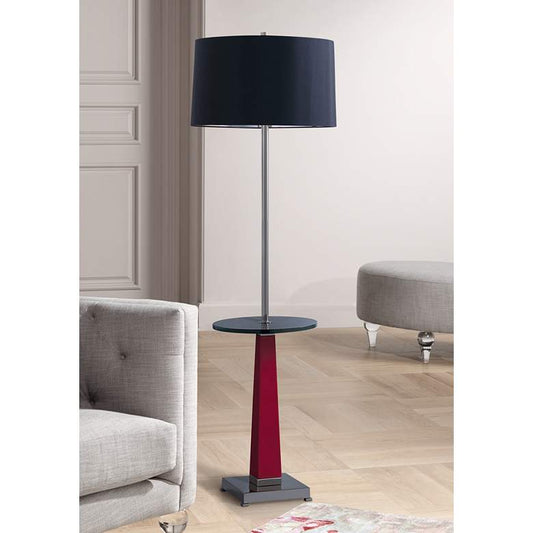 Port 68 Cairo Red and Nickel Floor Lamp with Tray Table