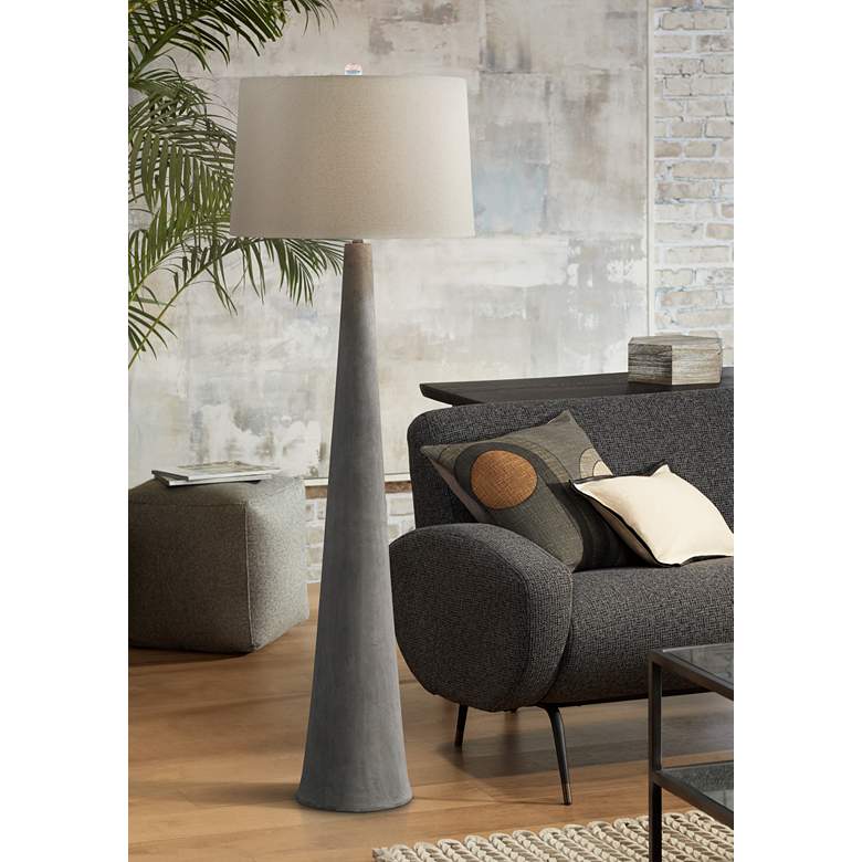 Port 68 Draper Graystone Cone Floor Lamp