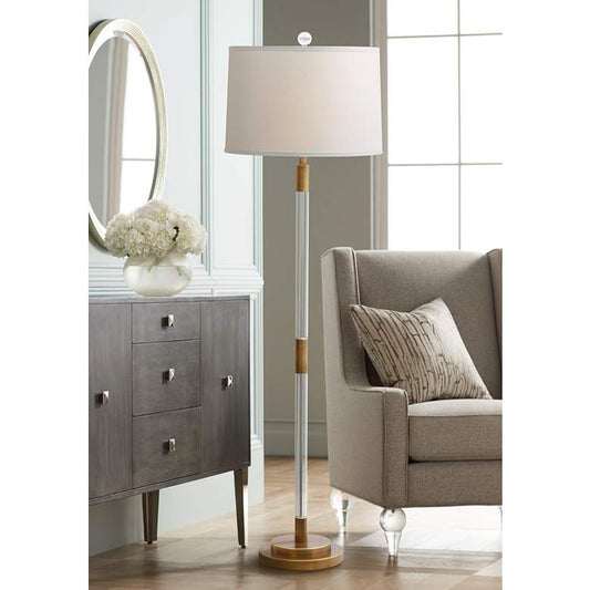 Port 68 Maxwell Aged Brass Crystal Floor Lamp
