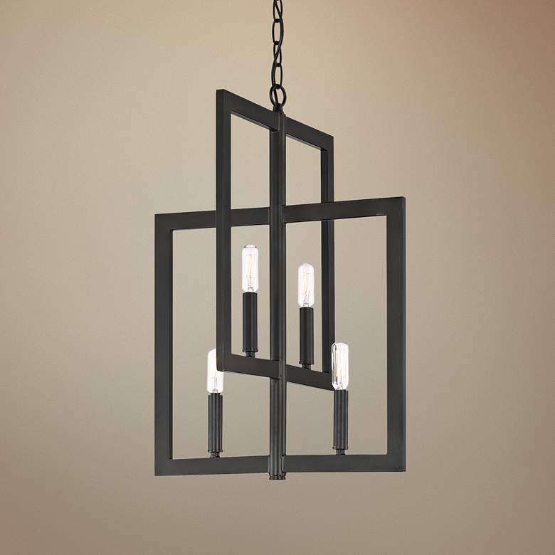 Portrait 15 1/2" Wide Espresso 4-Light Foyer Pendant
