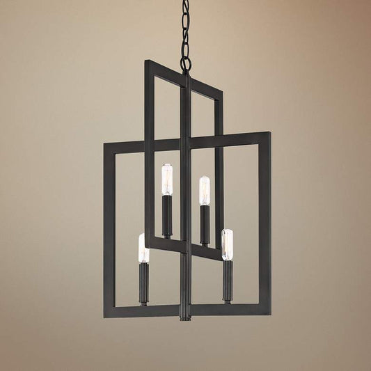 Portrait 15 1/2" Wide Espresso 4-Light Foyer Pendant