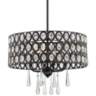 Possini Euro Almyra 19" Wide Gloss Black Crystal Pendant Light