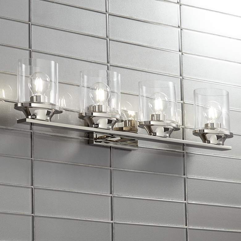 Possini Euro Amalia 34"W Polished Nickel 4-Light Bath Light