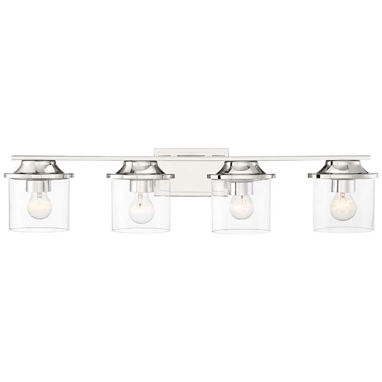 Possini Euro Amalia 34"W Polished Nickel 4-Light Bath Light