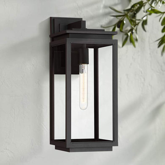 Possini Euro Atkins 18" High Die Cast Matte Black Outdoor Light