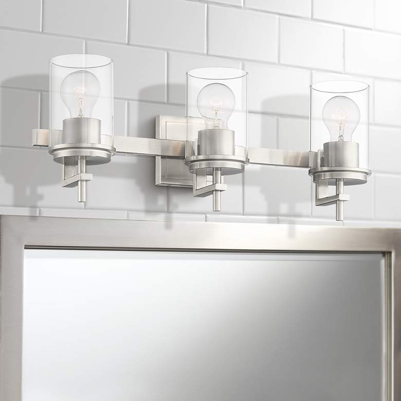 Possini Euro Cara 21" Wide Brushed Nickel 3-Light Bath Light