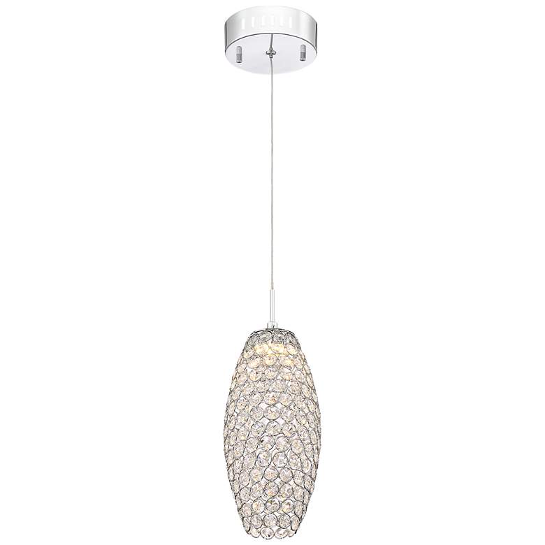 Possini Euro Carlier 5 1/4"W Chrome LED Crystal Mini Pendant