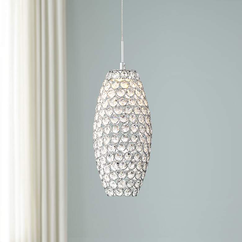 Possini Euro Carlier 5 1/4"W Chrome LED Crystal Mini Pendant