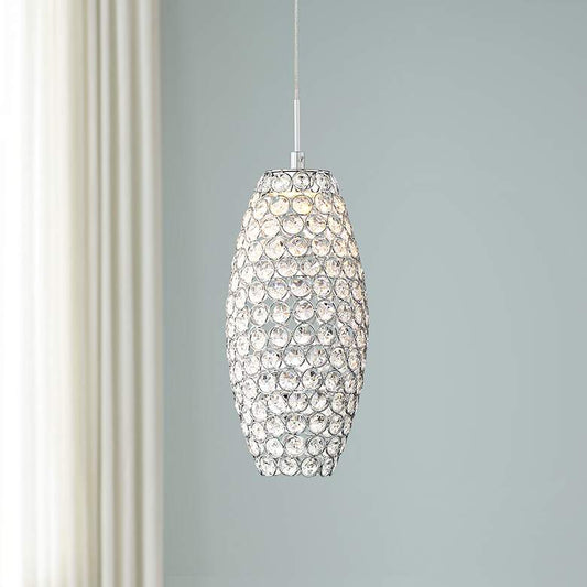 Possini Euro Carlier 5 1/4"W Chrome LED Crystal Mini Pendant