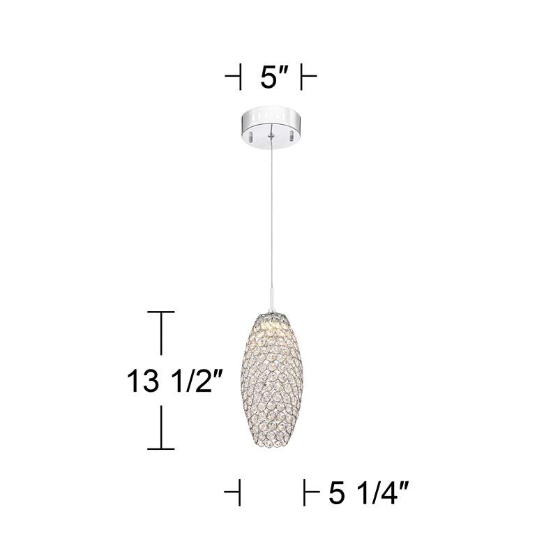Possini Euro Carlier 5 1/4"W Chrome LED Crystal Mini Pendant