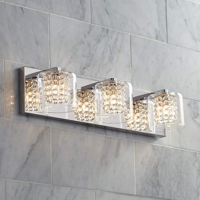 Possini Euro Coco 20 1/2" Wide Chrome 3-Light LED Bath Light