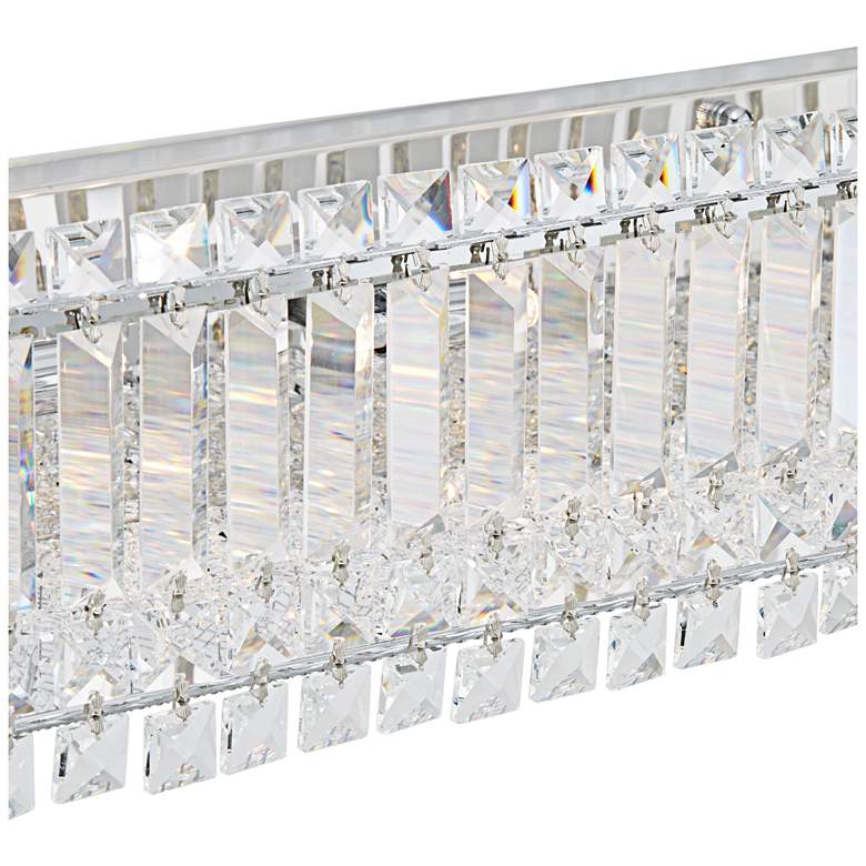 Possini Euro Crystal Columns 30" Wide Chrome Bath Light
