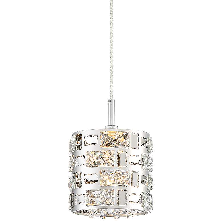 Possini Euro Crystal Rain 6" Wide Chrome Mini LED Pendant