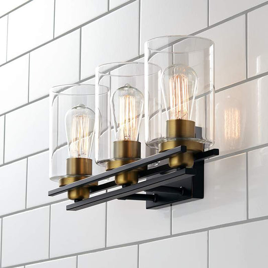 Possini Euro Demy 20"W Bronze and Gold 3-Light Bath Light