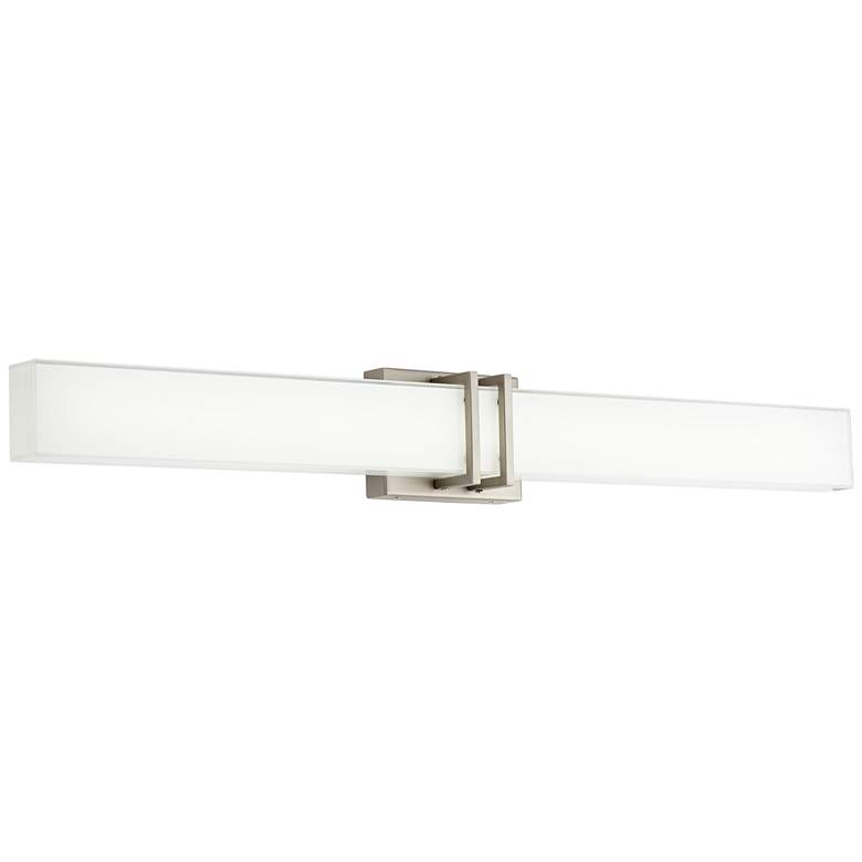 Possini Euro Exeter 36" Wide Nickel LED Modern Bathroom Light