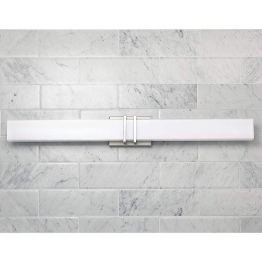 Possini Euro Exeter 36" Wide Nickel LED Modern Bathroom Light