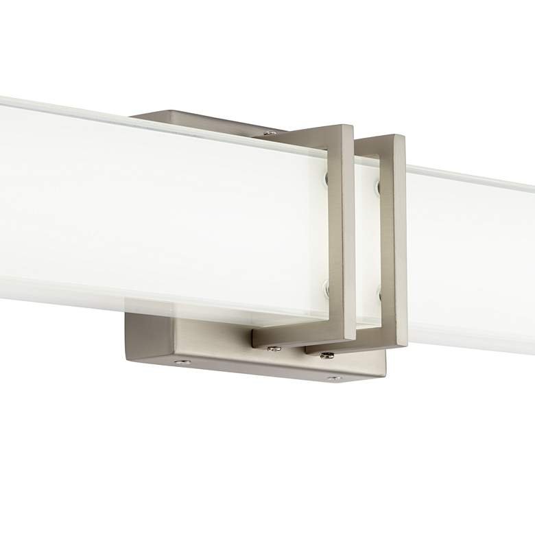 Possini Euro Exeter 36" Wide Nickel LED Modern Bathroom Light