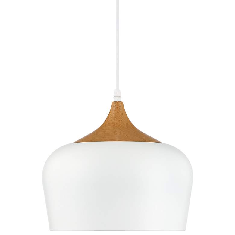 Possini Euro Felton 11 1/2"W  Faux Wood Mini Pendant